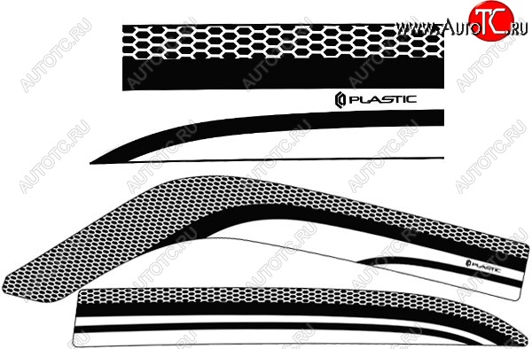 2 079 р. Дефлектора окон CA-Plastic  ГАЗ 31105  Волга (2003-2009) дорестайлинг, рестайлинг (Серия Art белая, Без хром.молдинга)  с доставкой в г. Новочеркасск