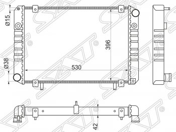 Радиатор двигателя SAT (2-хрядный, пластинчатый, МКПП, без кондиционера) ГАЗ ГАЗель 3302 дорестайлинг шасси (1994-2002)