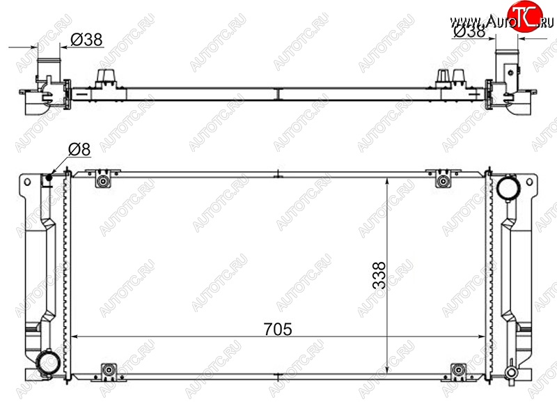 7 099 р. Радиатор двигателя SAT (ЕВРО4, трубчатый, МКПП, 2.8 CUMMINS)  ГАЗ ГАЗель Next  A62,А65 (2016-2024) автобус  с доставкой в г. Новочеркасск