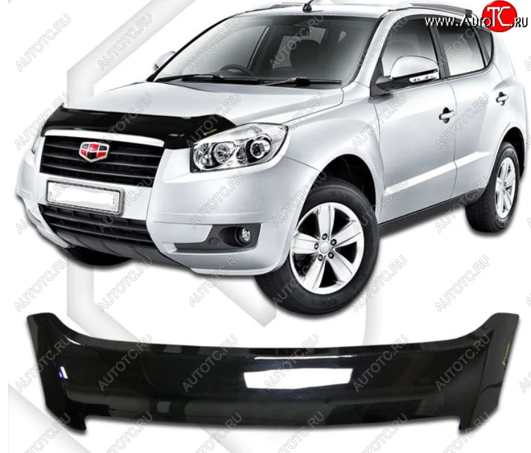 2 079 р. Дефлектор капота CA-Plastic  Geely Emgrand X7 (2011-2015) дорестайлинг (Classic черный, Без надписи)  с доставкой в г. Новочеркасск