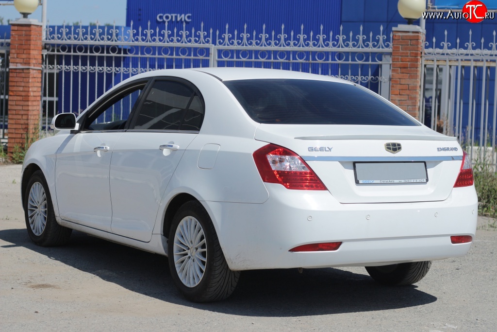 2 599 р. Лип спойлер Кураж  Geely Emgrand EC7 (2009-2016) седан дорестайлинг (Неокрашенный)  с доставкой в г. Новочеркасск