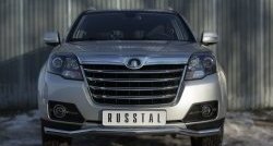 Защита переднего бампера (Ø63 мм, нержавейка, турбированый) Russtal Great Wall Hover H3  рестайлинг (2014-2016)