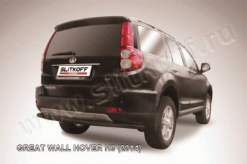 7 999 р. Защита заднего бампера Slitkoff (труба d57, длинная)  Great Wall Hover H3 (2014-2016)  рестайлинг (Цвет: серебристый)  с доставкой в г. Новочеркасск. Увеличить фотографию 1