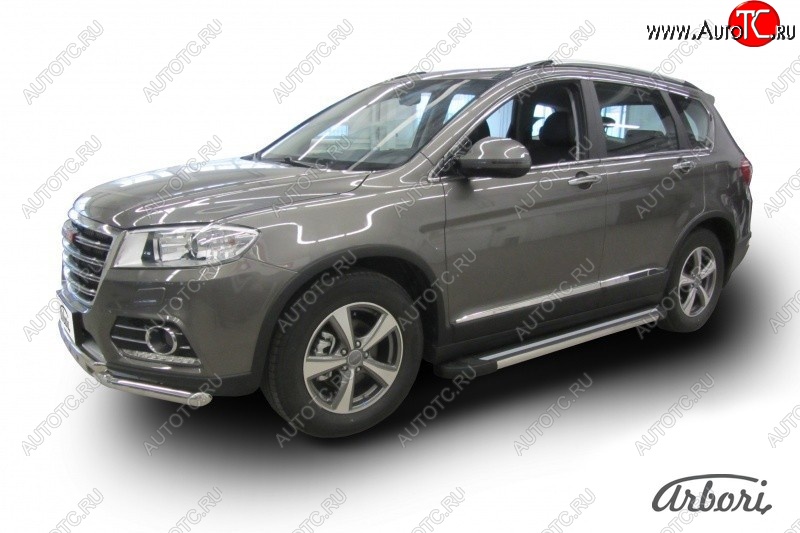 12 509 р. Порожки для ног Arbori Luxe Black Haval H6 (2013-2020)  с доставкой в г. Новочеркасск