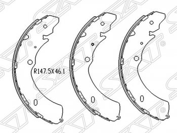 2 199 р. Колодки тормозные SAT (задние)  Great Wall Hover H5 (2010-2017), Isuzu D-Max ( RA,RC SingleCab,  RA,RC ExtendedCab,  RA,RC DoubleCab) (2002-2012)  с доставкой в г. Новочеркасск. Увеличить фотографию 1