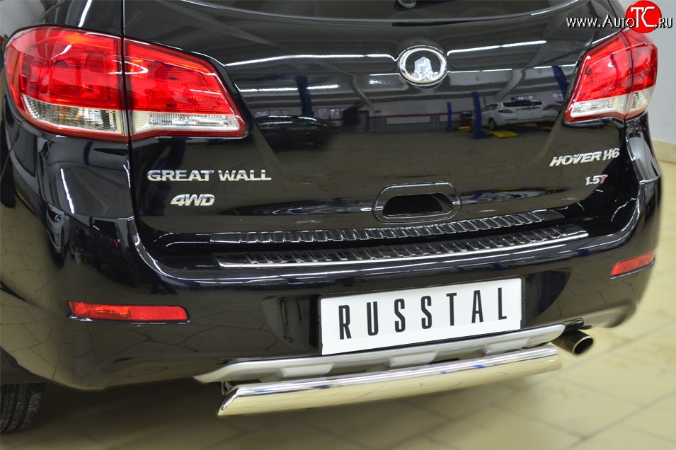 9 999 р. Защита заднего бампера (Ø75x42 мм, нержавейка) Russtal  Great Wall Hover H6 (2012-2016)  с доставкой в г. Новочеркасск