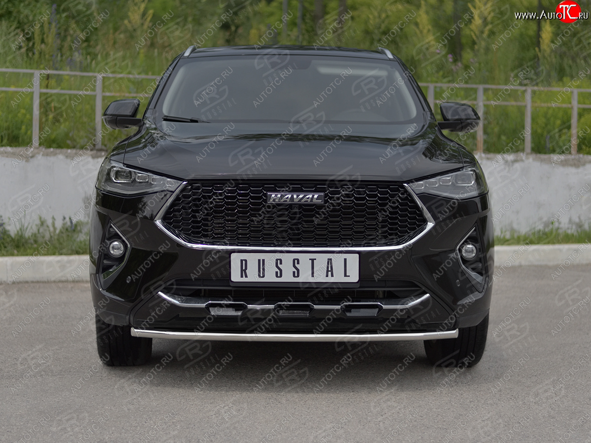 9 849 р. Защита переднего бампера (Ø42 мм, нержавейка, 4WD) SLITKOFF  Haval F7x (2019-2022)  дорестайлинг  с доставкой в г. Новочеркасск