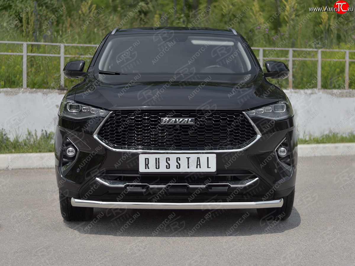 16 999 р. Защита переднего бампера (Ø63 мм секции, нержавейка, 1,5 4WD) SLITKOFF  Haval F7x (2019-2022)  дорестайлинг  с доставкой в г. Новочеркасск