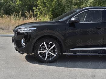 10 849 р. Защита переднего бампера SLITKOFF (Ø63 и 42 мм, окрашенная)  Haval F7x (2019-2022)  дорестайлинг (черный)  с доставкой в г. Новочеркасск. Увеличить фотографию 3