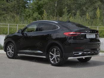 11 199 р. Защита заднего бампера (Ø63 мм, нержавейка) SLITKOFF  Haval F7x (2019-2022)  дорестайлинг  с доставкой в г. Новочеркасск. Увеличить фотографию 3