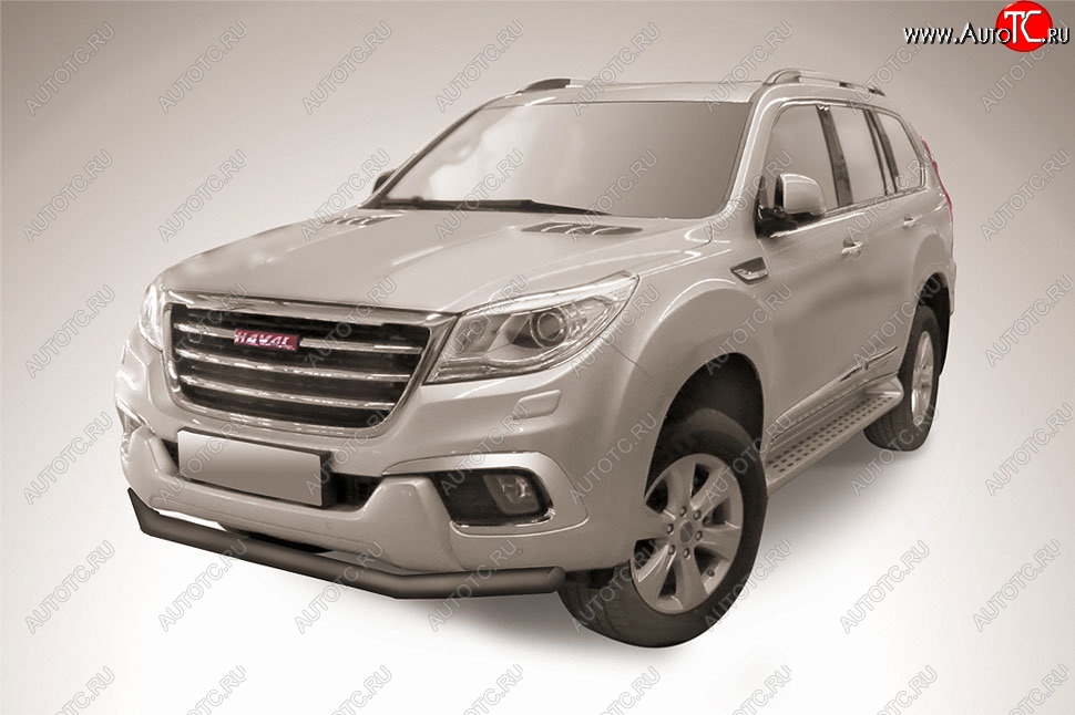 20 999 р. Защита переднего бампера Slitkoff (двойная трубы, d76/57)  Haval H9 (2017-2019) 1-ый рестайлинг (Нержавеющая сталь)  с доставкой в г. Новочеркасск