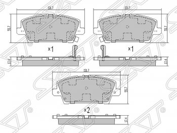 1 039 р. Колодки тормозные передние SAT  Honda Civic ( FD,  FK,FN,  9) (2005-2016) седан дорестайлинг, хэтчбэк 5 дв. дорестайлинг, седан рестайлинг, хэтчбэк 5 дв. рестайлинг, FK хэтчбэк  с доставкой в г. Новочеркасск. Увеличить фотографию 1