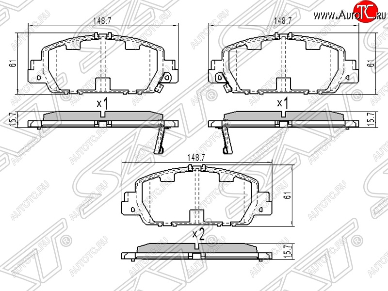 1 699 р. Колодки тормозные SAT (передние) Honda Accord CU седан дорестайлинг (2008-2011)  с доставкой в г. Новочеркасск