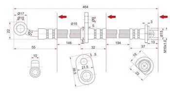 859 р. Тормозной шланг SAT (правый)  Honda Avancier - Odyssey ( 1,  2)  с доставкой в г. Новочеркасск. Увеличить фотографию 1