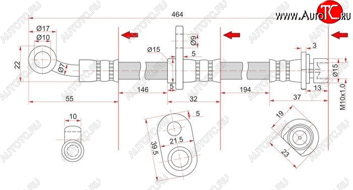 859 р. Тормозной шланг SAT (правый)  Honda Avancier - Odyssey ( 1,  2)  с доставкой в г. Новочеркасск