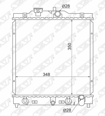 3 699 р. Радиатор двигателя SAT (пластинчатый, МКПП/АКПП) Honda Civic EJ,EK,EM седан дорестайлинг (1995-1998)  с доставкой в г. Новочеркасск. Увеличить фотографию 1