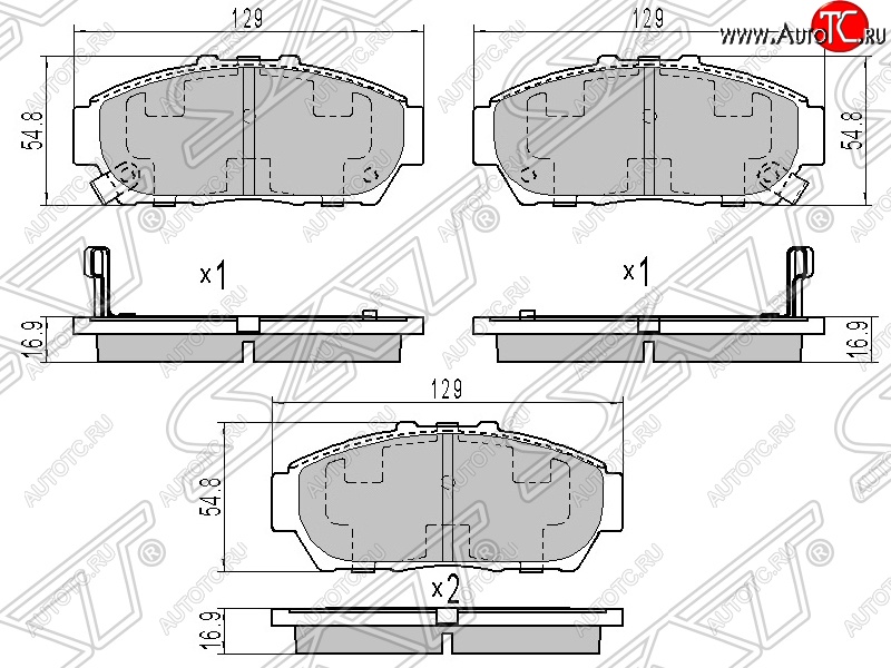 1 279 р. Колодки тормозные передние SAT  Honda Integra  DB6,DB7,DB8,DB9 (1993-1995) седан дорестайлинг  с доставкой в г. Новочеркасск