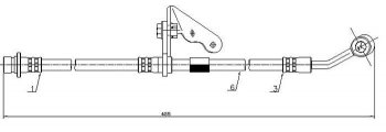 Тормозной шланг SAT (передний, левый, L=455) Honda Civic EJ,EK,EM седан дорестайлинг (1995-1998)