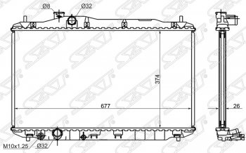 Радиатор двигателя SAT (пластинчатый, 1.4/1.8, МКПП/АКПП) Honda Civic FK,FN хэтчбэк 5 дв. дорестайлинг (2005-2008)