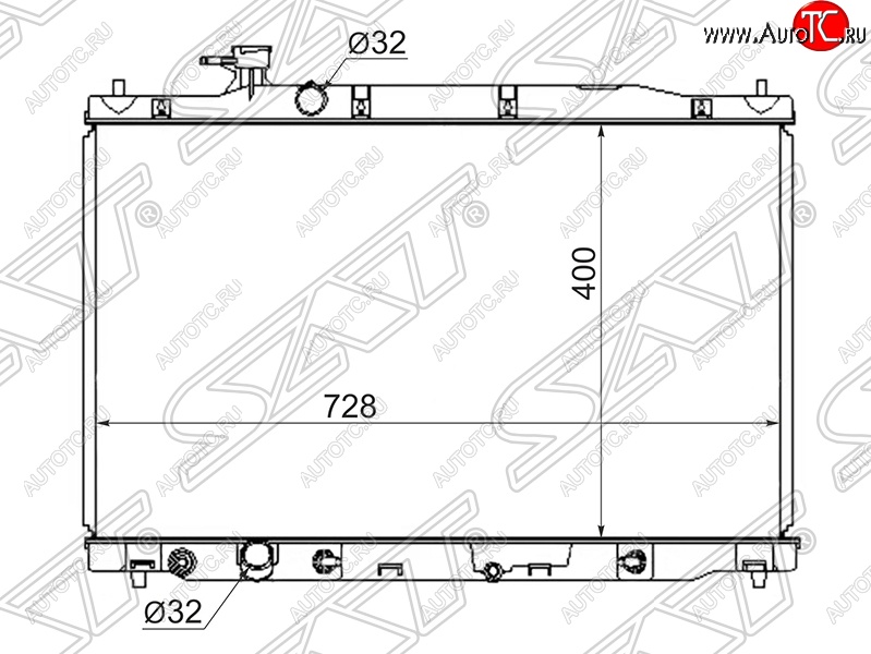 7 549 р. Радиатор двигателя SAT (пластинчатый, МКПП/АКПП)  Honda CR-V  RE1,RE2,RE3,RE4,RE5,RE7 (2007-2012) дорестайлинг, рестайлинг  с доставкой в г. Новочеркасск