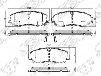 1 349 р. Колодки тормозные передние SAT Honda CR-V RE1,RE2,RE3,RE4,RE5,RE7 рестайлинг (2009-2012)  с доставкой в г. Новочеркасск. Увеличить фотографию 1