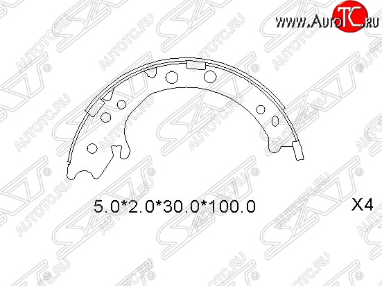 1 759 р. Колодки ручного тормоза SAT  Honda CR-V  RE1,RE2,RE3,RE4,RE5,RE7 (2007-2012) дорестайлинг, рестайлинг  с доставкой в г. Новочеркасск