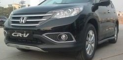 9 749 р. Накладка на передний бампер CT Honda CR-V RM1,RM3,RM4 дорестайлинг (2012-2015) (Неокрашенная)  с доставкой в г. Новочеркасск. Увеличить фотографию 2