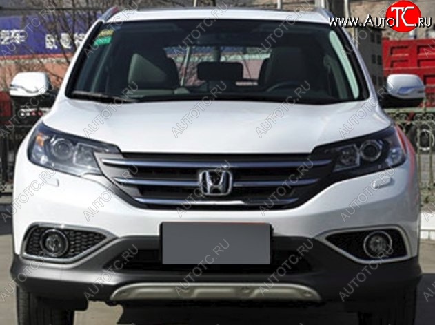 9 749 р. Накладка на передний бампер CT Honda CR-V RM1,RM3,RM4 дорестайлинг (2012-2015) (Неокрашенная)  с доставкой в г. Новочеркасск