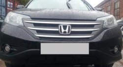 2 249 р. Сетка на бампер (2.4) Russtal (черная) Honda CR-V RM1,RM3,RM4 дорестайлинг (2012-2015)  с доставкой в г. Новочеркасск. Увеличить фотографию 4