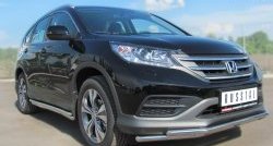 13 999 р. Защита переднего бампера (2 трубыØ42 мм, нержавейка) SLITKOFF  Honda CR-V  RM1,RM3,RM4 (2012-2015) дорестайлинг  с доставкой в г. Новочеркасск. Увеличить фотографию 3