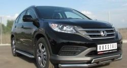 22 799 р. Защита переднего бампера (2 трубыØ63 и 42 мм, нержавейка) SLITKOFF  Honda CR-V  RM1,RM3,RM4 (2012-2015) дорестайлинг  с доставкой в г. Новочеркасск. Увеличить фотографию 4