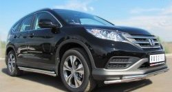 15 799 р. Защита порогов из круглой трубы диаметром 42 мм Russtal Honda CR-V RM1,RM3,RM4 дорестайлинг (2012-2015)  с доставкой в г. Новочеркасск. Увеличить фотографию 4