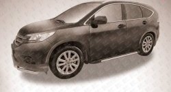 11 299 р. Алюминиевые пороги Slitkoff Luxe Black  Honda CR-V  RM1,RM3,RM4 (2012-2015) дорестайлинг  с доставкой в г. Новочеркасск. Увеличить фотографию 2