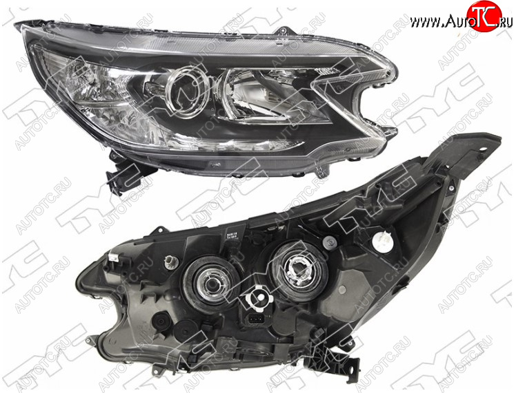 6 999 р. Правая фара передняя TYC Honda CR-V RM1,RM3,RM4 дорестайлинг (2012-2015) (Галоген, с электрокорректором)  с доставкой в г. Новочеркасск