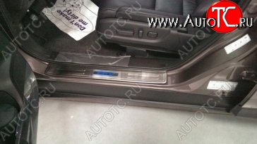 5 349 р. Накладки на порожки автомобиля СТ v2 Honda CR-V RM1,RM3,RM4 дорестайлинг (2012-2015)  с доставкой в г. Новочеркасск