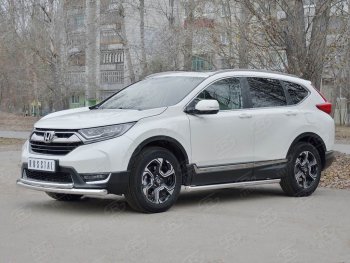 20 399 р. Защита переднего бампера (2 трубыØ63 и 42 мм, нержавейка) SLITKOFF  Honda CR-V  RW,RT (2016-2020) дорестайлинг  с доставкой в г. Новочеркасск. Увеличить фотографию 3