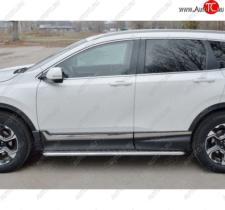 21 699 р. Широкая защита порогов с листом SLITKOFF  Honda CR-V  RW,RT (2016-2020) дорестайлинг  с доставкой в г. Новочеркасск