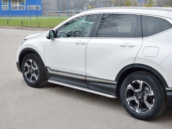 Широкая защита порогов SLITKOFF v2 Honda (Хонда) CR-V (СР-В)  RW,RT (2016-2020) RW,RT дорестайлинг