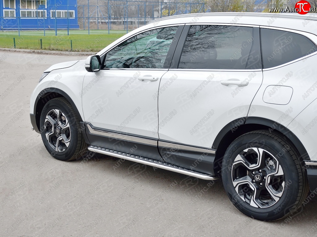 20 499 р. Широкая защита порогов SLITKOFF v2  Honda CR-V  RW,RT (2016-2020) дорестайлинг  с доставкой в г. Новочеркасск