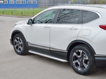 28 899 р. Широкая защита порогов из трубы d63 мм SLITKOFF v1  Honda CR-V  RW,RT (2016-2020) дорестайлинг  с доставкой в г. Новочеркасск. Увеличить фотографию 3