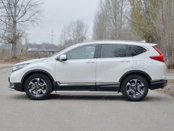 16 549 р. Защита порогов из круглой трубы диаметром 63 мм SLITKOFF v2  Honda CR-V  RW,RT (2016-2020) дорестайлинг  с доставкой в г. Новочеркасск. Увеличить фотографию 2