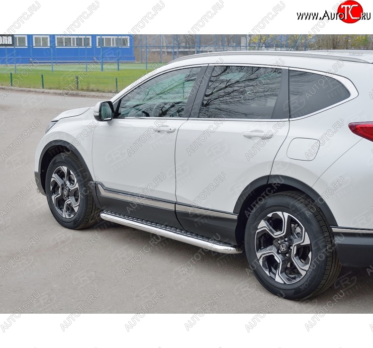 26 999 р. Широкая защита порогов из трубы диаметром 63 мм SLITKOFF v2  Honda CR-V  RW,RT (2016-2020) дорестайлинг  с доставкой в г. Новочеркасск