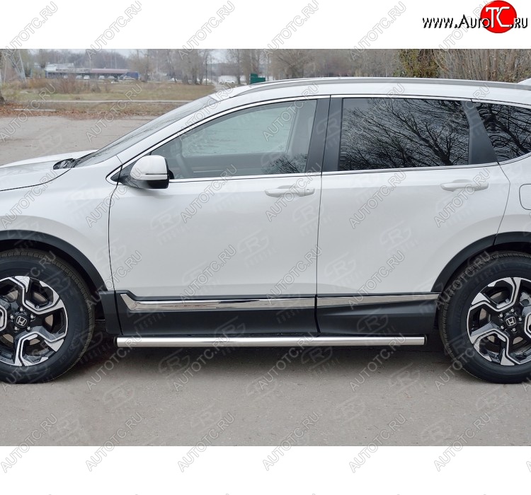 16 549 р. Защита порогов из круглой трубы диаметром 63 мм SLITKOFF v2  Honda CR-V  RW,RT (2016-2020) дорестайлинг  с доставкой в г. Новочеркасск