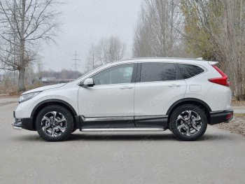 38 999 р. Широкая защита порогов из трубы диаметром 63 мм SLITKOFF v3  Honda CR-V  RW,RT (2016-2020) дорестайлинг  с доставкой в г. Новочеркасск. Увеличить фотографию 2