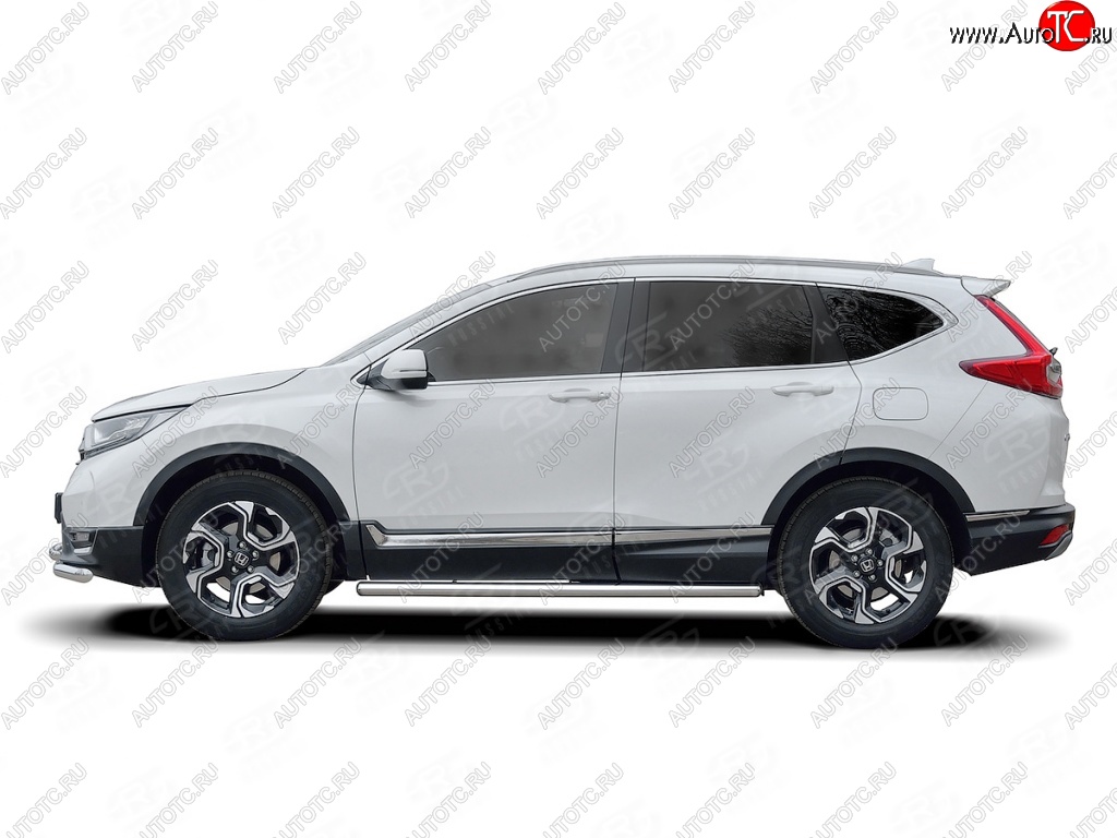 17 599 р. Защита порогов из круглой трубы диаметром 63 мм SLITKOFF v3  Honda CR-V  RW,RT (2016-2020) дорестайлинг  с доставкой в г. Новочеркасск