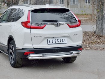 17 799 р. Защита заднего бампера (Ø63 и 42, дуги, нержавейка) SLITKOFF Honda CR-V RW,RT дорестайлинг (2016-2020)  с доставкой в г. Новочеркасск. Увеличить фотографию 2