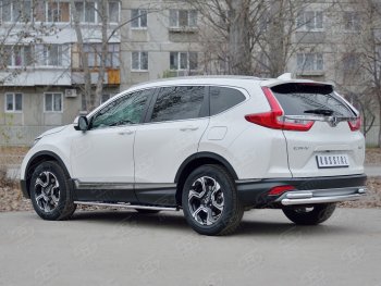 17 799 р. Защита заднего бампера (Ø63 и 42, дуги, нержавейка) SLITKOFF Honda CR-V RW,RT дорестайлинг (2016-2020)  с доставкой в г. Новочеркасск. Увеличить фотографию 3