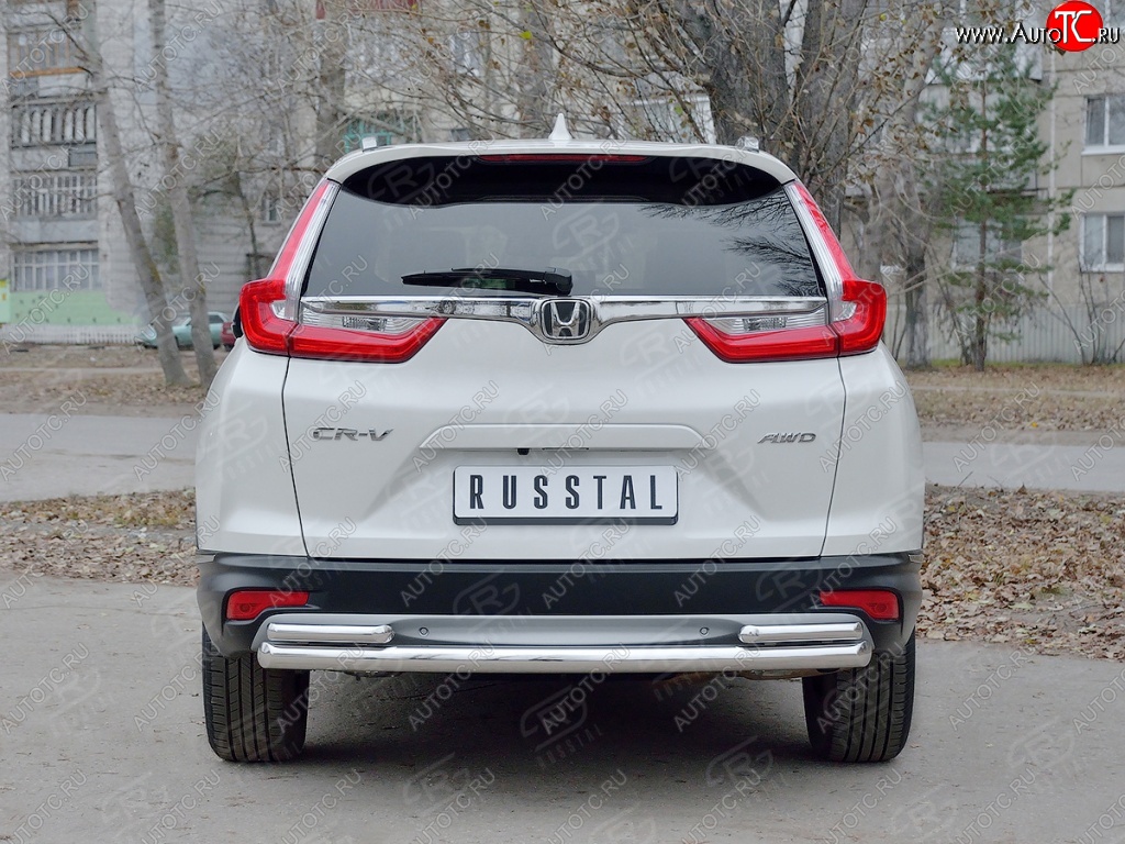 17 799 р. Защита заднего бампера (Ø63 и 42, дуги, нержавейка) SLITKOFF Honda CR-V RW,RT дорестайлинг (2016-2020)  с доставкой в г. Новочеркасск