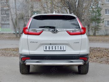 12 799 р. Защита заднего бампера (Ø63 мм, нержавейка) SLITKOFF Honda CR-V RW,RT дорестайлинг (2016-2020)  с доставкой в г. Новочеркасск. Увеличить фотографию 2