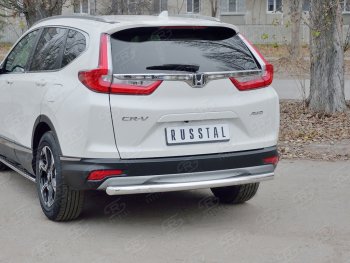 12 799 р. Защита заднего бампера (Ø63 мм, нержавейка) SLITKOFF Honda CR-V RW,RT дорестайлинг (2016-2020)  с доставкой в г. Новочеркасск. Увеличить фотографию 3